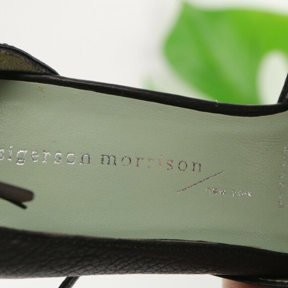 Sigerson Morrison Womens Pump Size 7.5 Black D'Orsay Retro Heel Dress Shoe - Picture 12 of 12